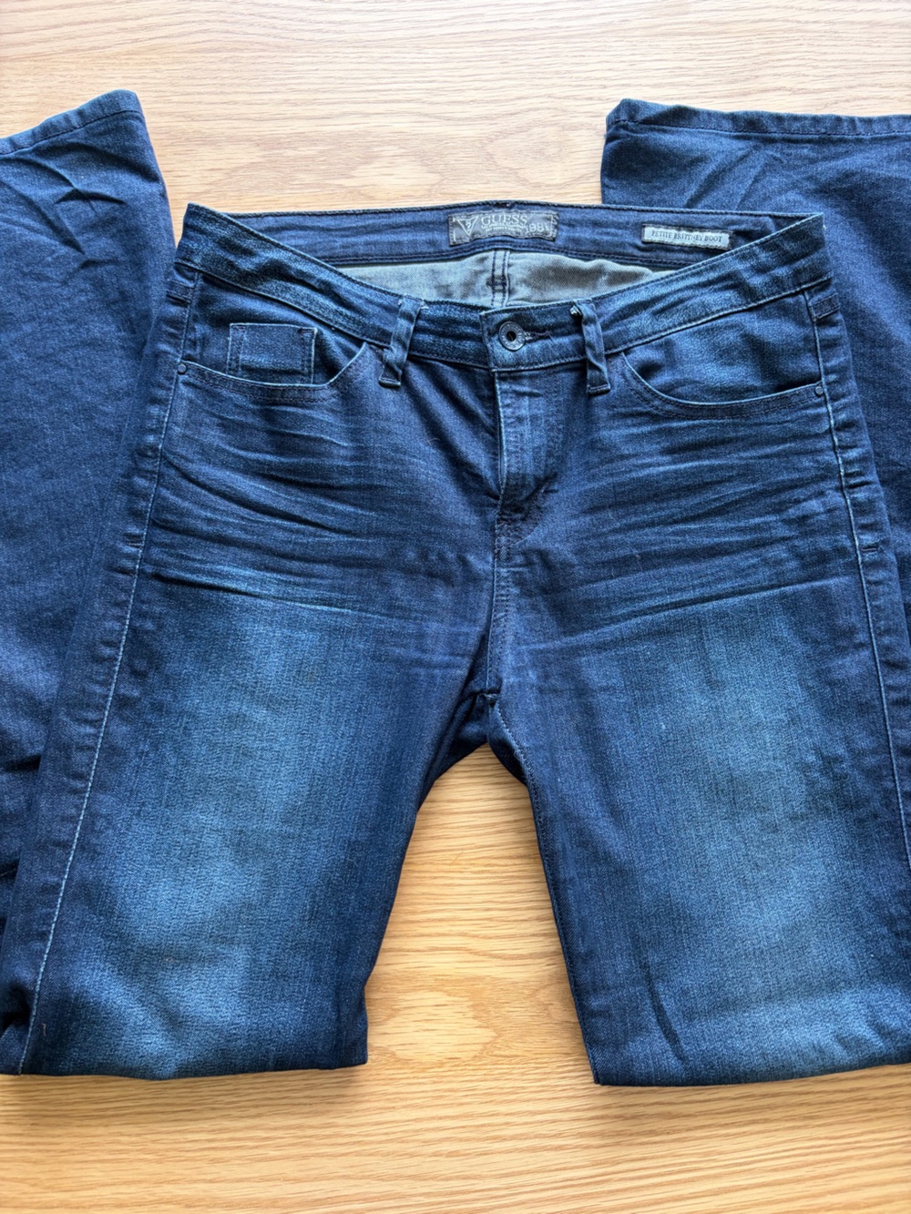 Vintage Guess Women's Boot Cut Jeans in Dark Blue Wash